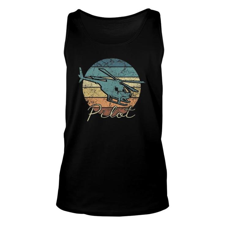 Pilot Helicopter Vintage Dad Father Unisex Tank Top