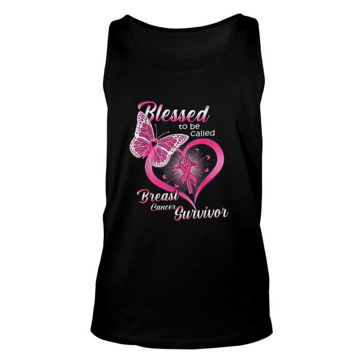Pink Butterfly Blessed To Be Called Unisex Tank Top