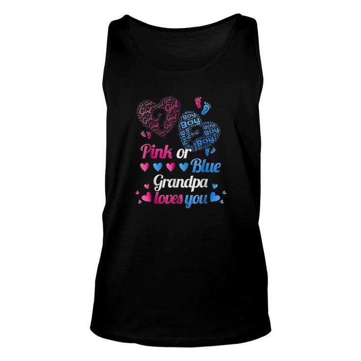 Pink Or Blue Grandpa Loves You Unisex Tank Top