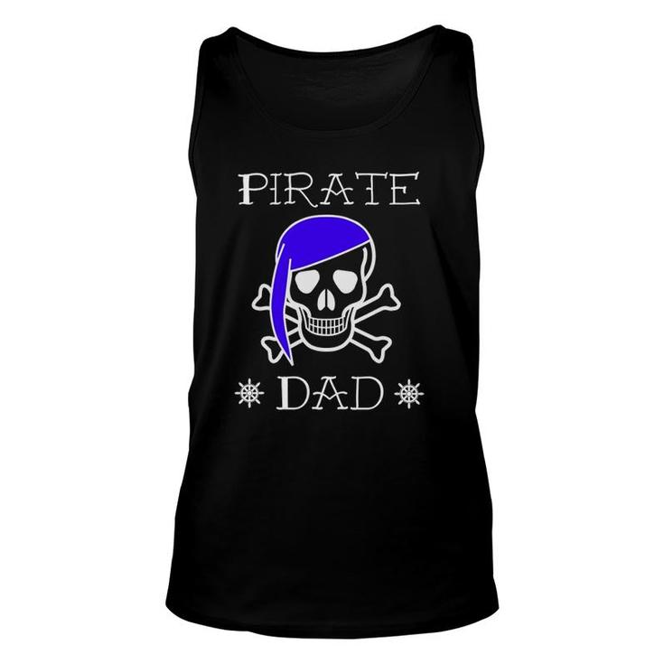 Pirate Dad Jolly Roger Skull Bones Ship Father Gift Unisex Tank Top