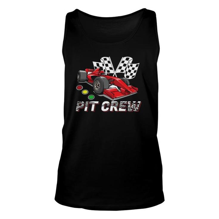 Pit Crew Car Racing Checkered Flag Racing Formula 1  Unisex Tank Top