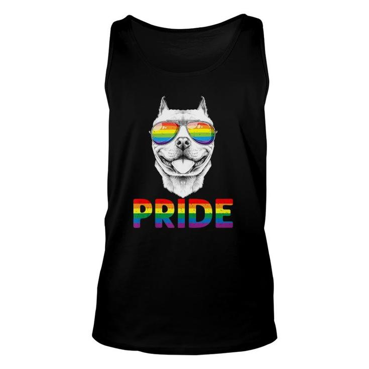 Pitbull Gay Pride Lgbt Rainbow Flag Sunglasses Lgbtq Tank Top Tank Top