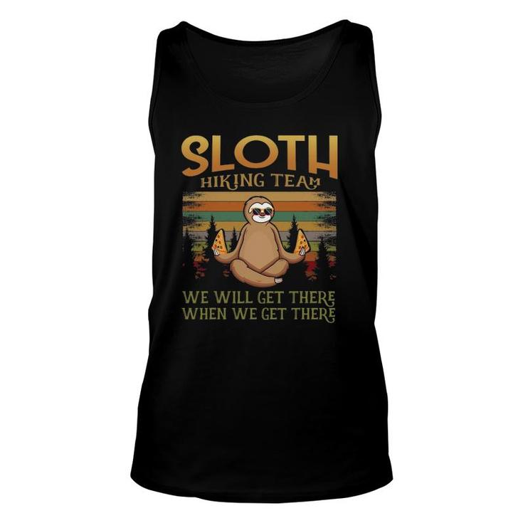 Pizza & Sloth Hiking Team We Will Get There Vintage Hike Unisex Tank Top