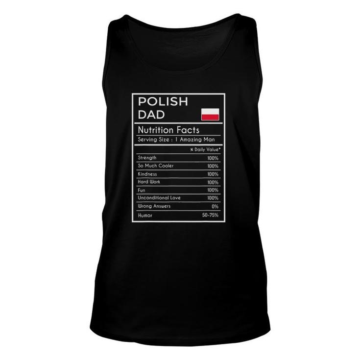 Polish Dad Gift Funny Nutrition Facts Fathers Day Hero Unisex Tank Top