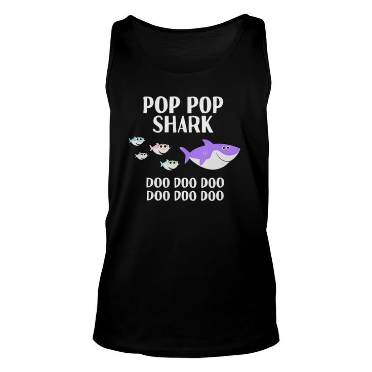 Mens Pop Pop Shark Doo Doo Father's Day For Grandpa Tank Top