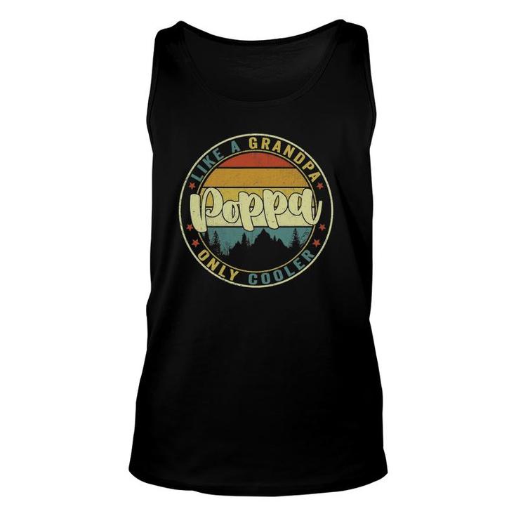 Mens Poppa Like A Grandpa Only Cooler Dad Poppa Fathers Day Tank Top