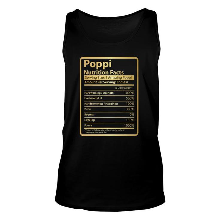 Poppi Nutrition Facts Father's Day Gift For Poppi Unisex Tank Top