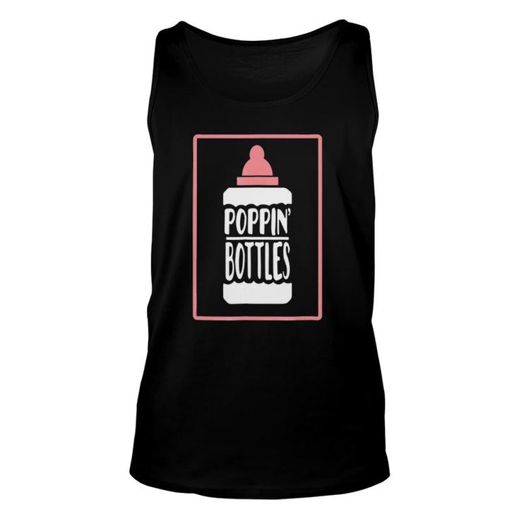 Poppin Bottles First Time New Dad Baby Announcement Tee Unisex Tank Top