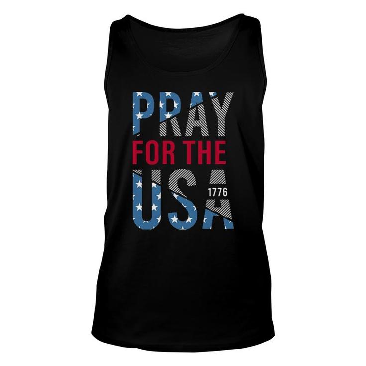 Pray For The Usa 1776 American Flag  Unisex Tank Top