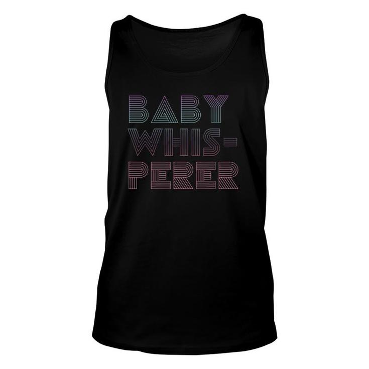 Pregnancy Announcement Baby Whisperer Midwife Doula Funny Unisex Tank Top