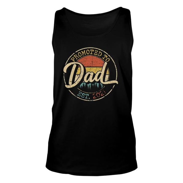 Mens Promoted To Dad Est 2021 First Time New Dad Retro Tank Top
