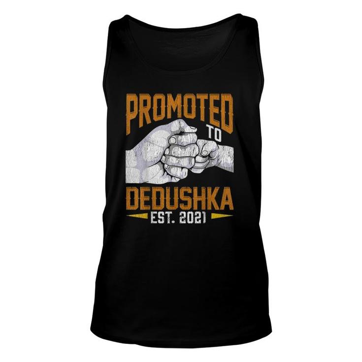 Mens Promoted To Dedushka Est 2021 Father's Day New Dedushka Tank Top