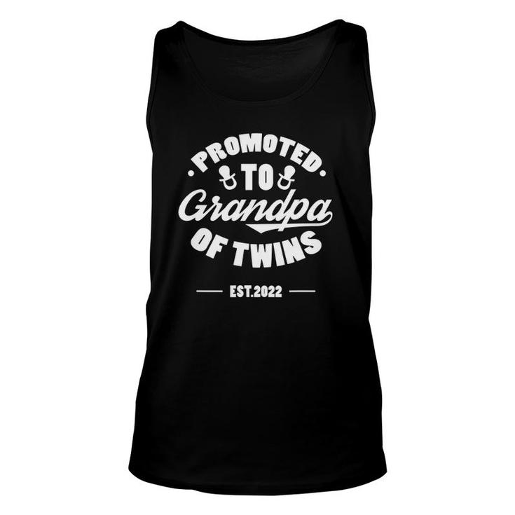 Mens Promoted To Grandpa Of Twins Est 2022 Grandfather Pregnancy Tank Top