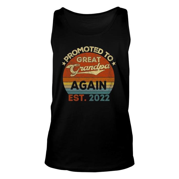 Mens Promoted To Great Grandpa Again 2022 Paw Paw Papa Pops Pop Tank Top