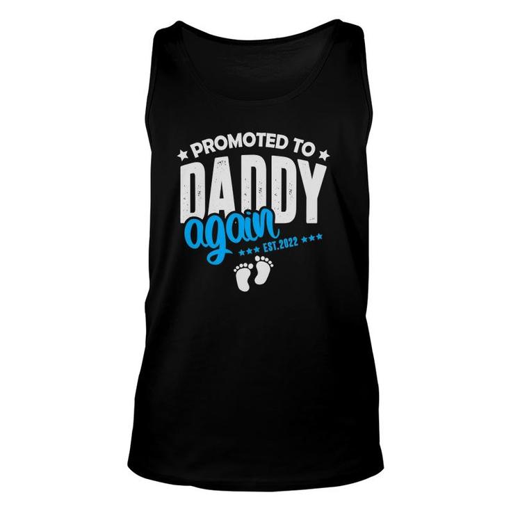Promoted To Daddy Again 2022 It's A Boy Baby Announcement Unisex Tank Top