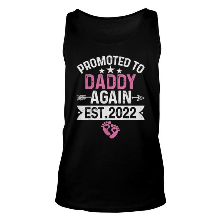 Promoted To Daddy Again Est 2022 Pregnancy  Unisex Tank Top