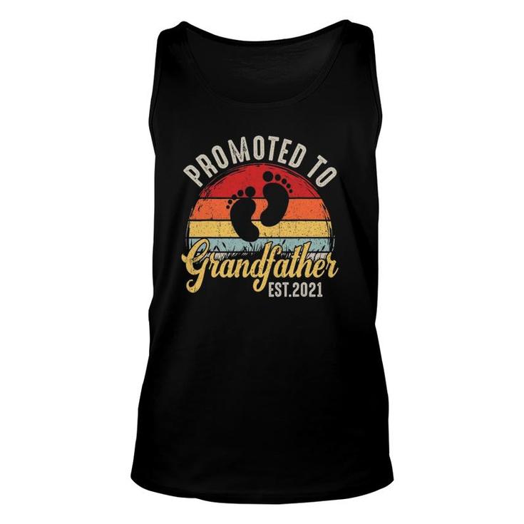 Promoted To Grandfather Est2021 New Grandad Retro Gift Baby Unisex Tank Top