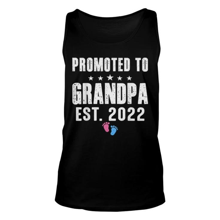 Promoted To Grandpa Est 2022 Pregnancy Reveal Pink Or Blue  Unisex Tank Top