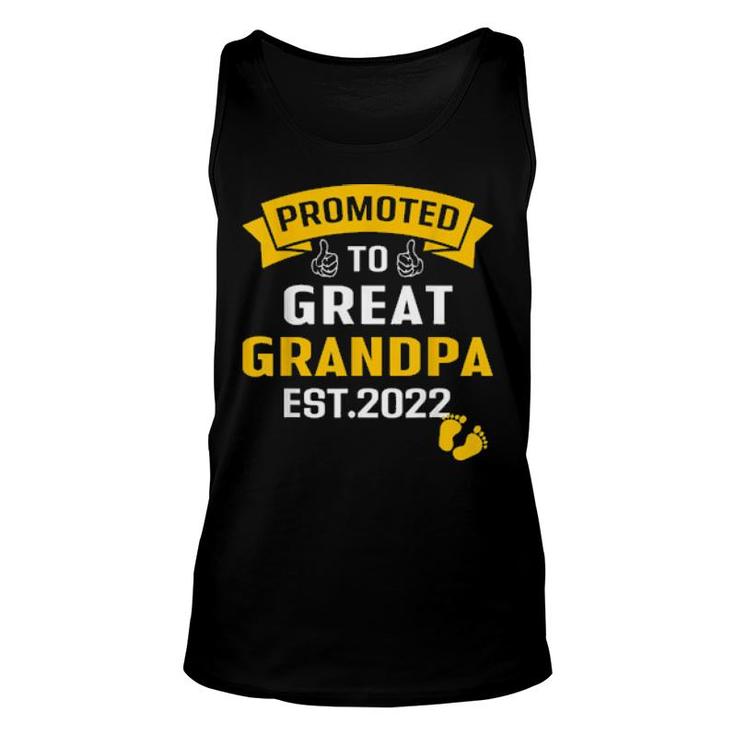 Promoted To Great Grandpa Est 2022 Pregnancy Announcement  Unisex Tank Top
