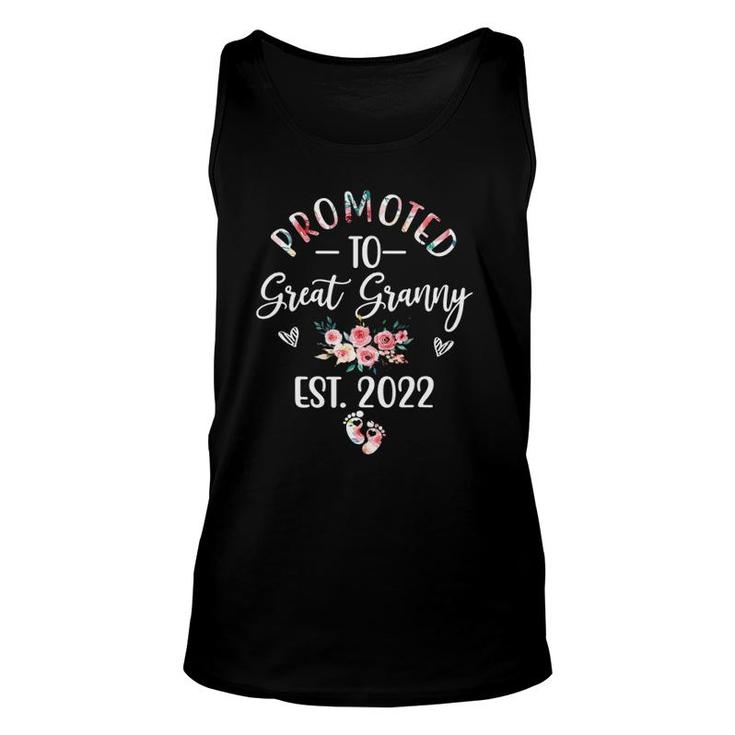 Promoted To Great Granny Est 2022 Funny Floral Unisex Tank Top