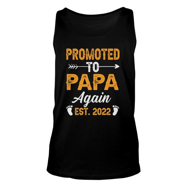 Promoted To Papa Again Est 2022 Father's Day First Time Unisex Tank Top