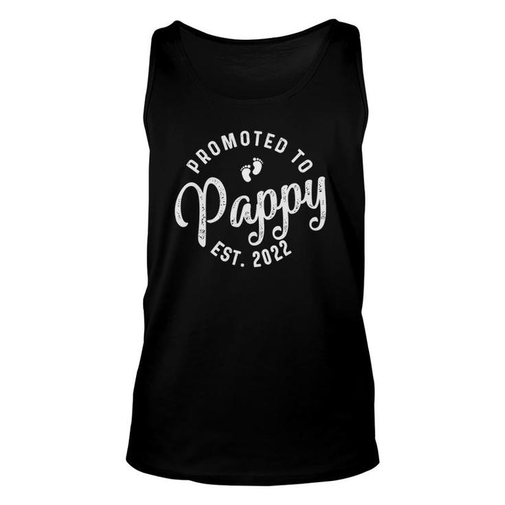 Promoted To Pappy 2022 For First Time Fathers New Dad Unisex Tank Top