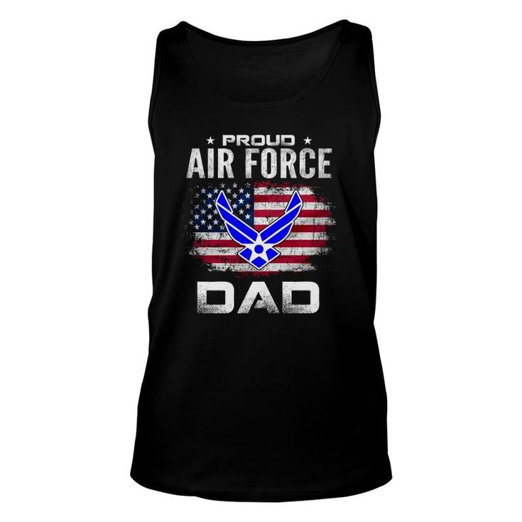 Proud Air Force Dad With American Flag Gift Veteran Unisex Tank Top
