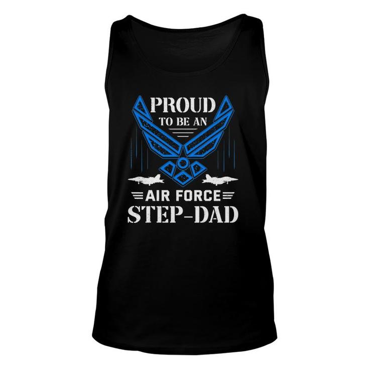 Proud Air Force Step-Dad Funny American Flag Unisex Tank Top