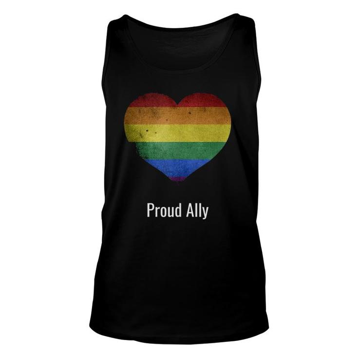 Proud Ally Rainbow Vintage Lgbtq Gay Pride Parade Women Men Tank Top