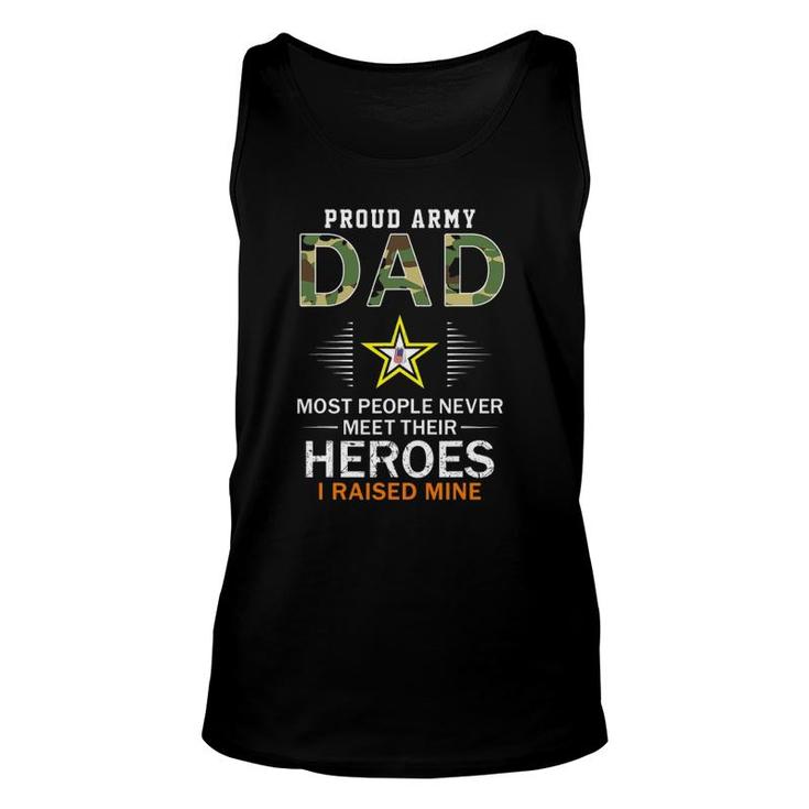 Mens Proud Army Dad I Raised My Heroes Camouflage Graphics Army Tank Top