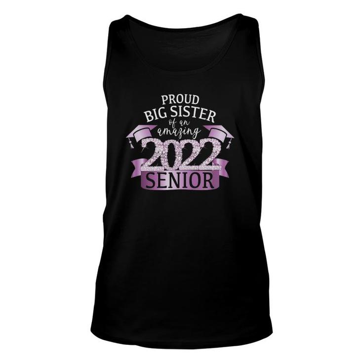 Womens Proud Big Sister Of A 2022 Senior Purple School Color Outfit Tank Top