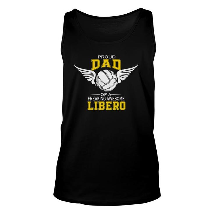 Mens Proud Dad Of A Freaking Awesome Libero Volleyball Father Premium Tank Top