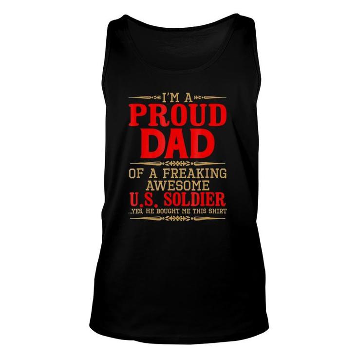 Proud Dad Freaking Awesome Soldier, Father's Day Quotes Tank Top