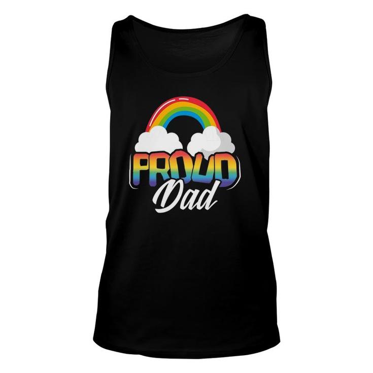 Mens Proud Dad Gay Pride Month Rainbow Lgbt Parent Father's Day Tank Top