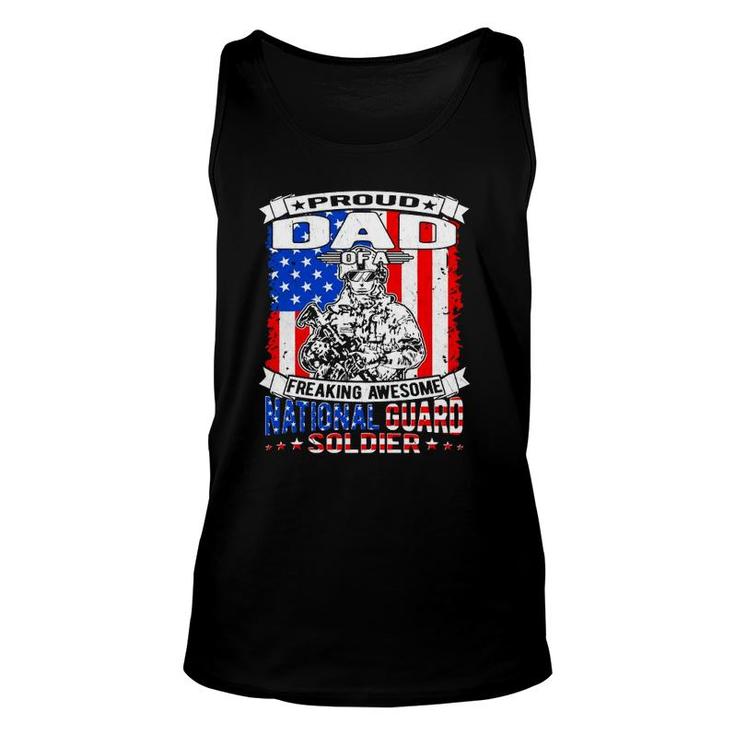 Proud Dad Of A National Guard Soldier Military Father Gift  Unisex Tank Top