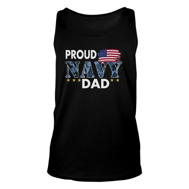 Proud Dad Of A Navy Sailor  Unisex Tank Top