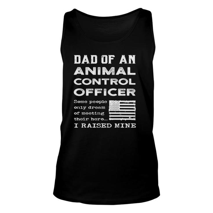 Proud Dad Of An Animal Control Officer Father Usa Flag Papa Unisex Tank Top
