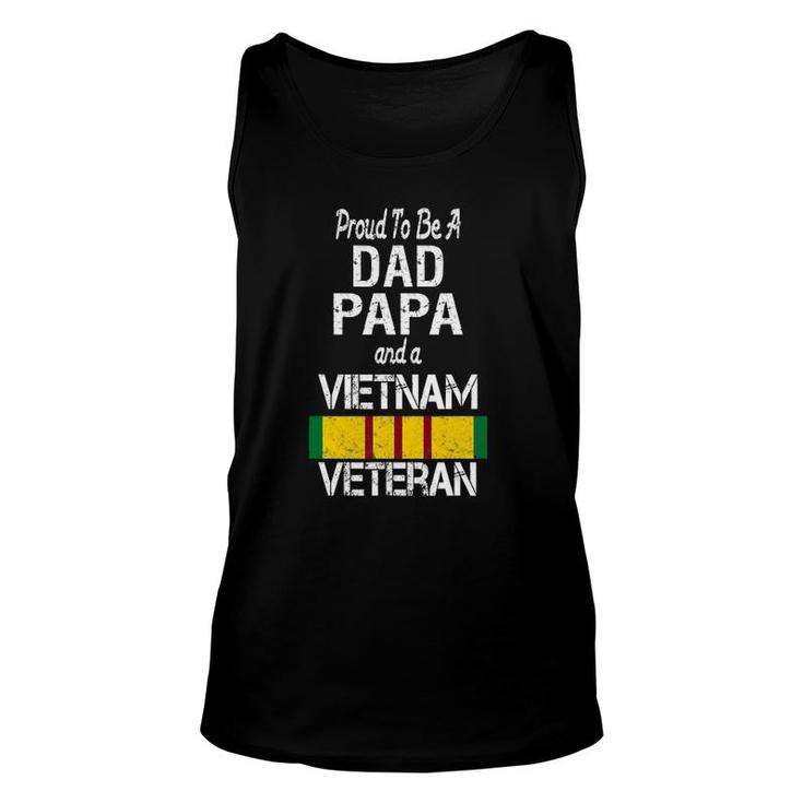 Proud Dad Papa Vietnam Veteran  Vintage Vet Tee Unisex Tank Top