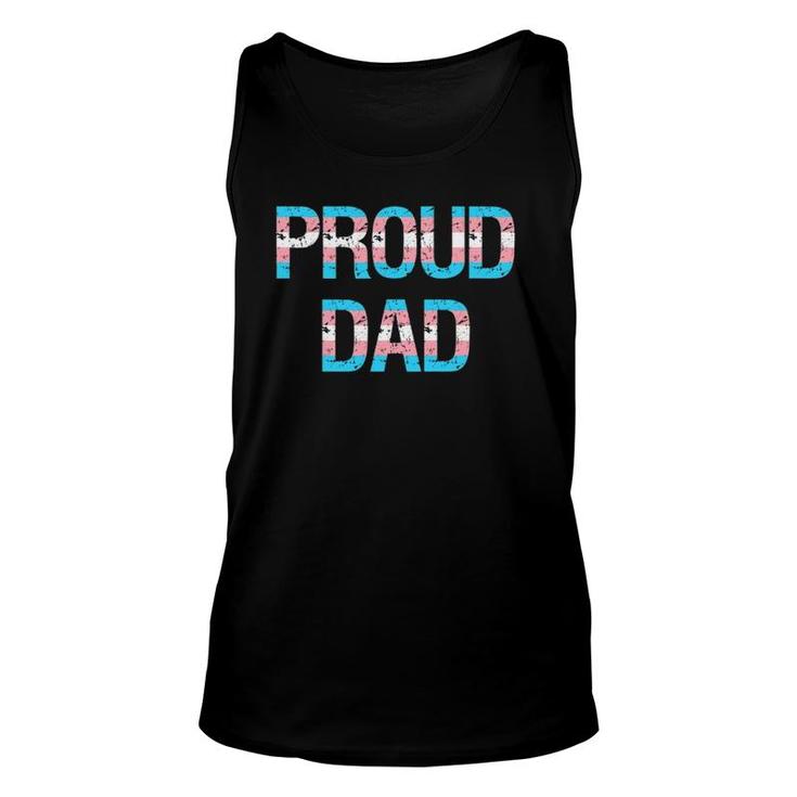 Proud Dad Transgender Trans Pride Flag Lgbt Fathers Day Unisex Tank Top