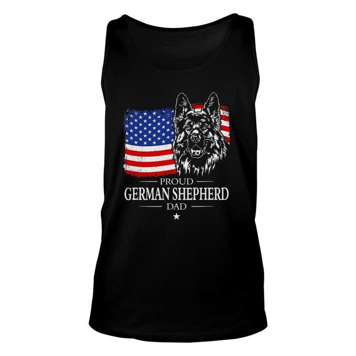 Mens Proud German Shepherd Dad American Flag Patriotic Dog Tank Top