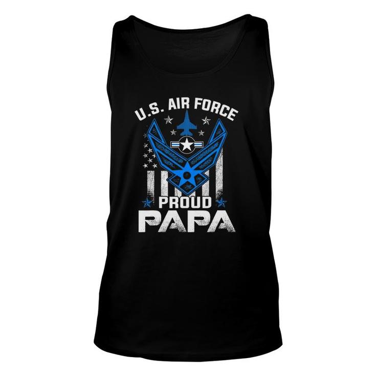 Proud Papa Us Air Force American Flag - Usaf Unisex Tank Top