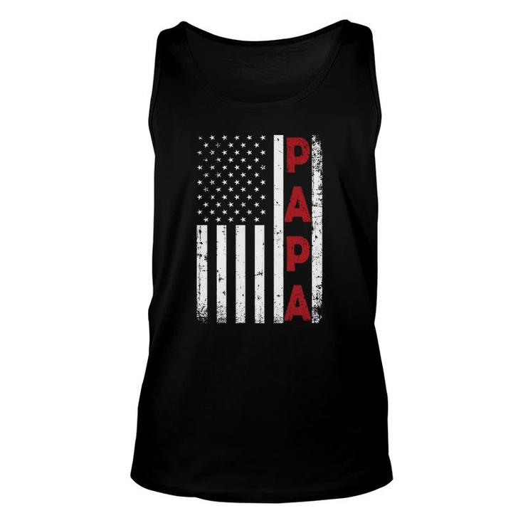 Proud Papa Usa Flag Father's Day Tee From Grandchildren Tank Top