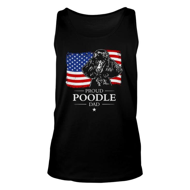 Proud Poodle Dad American Flag Patriotic Dog Gift  Unisex Tank Top