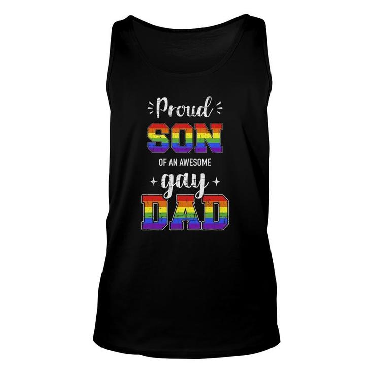 Mens Proud Son Of Awesome Gay Dad Rainbow Pride Month Tank Top