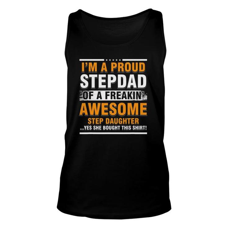 Mens Proud Stepdad Of A Freakin Awesome Step Daughter Step Dad Tank Top