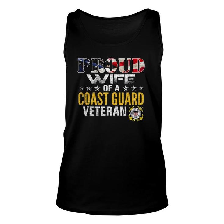Proud Wife Of A Coast Guard Veteran American Flag Military Tank Top Tank Top