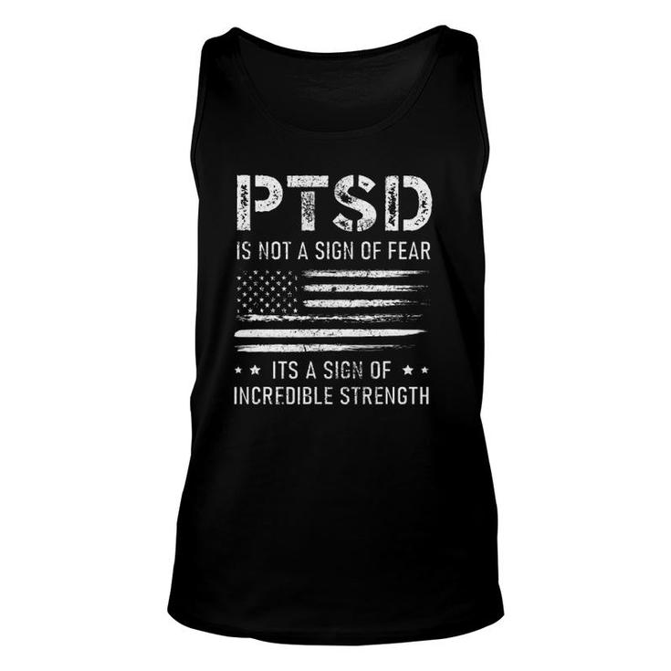 Ptsd Awareness American Flag Veteran Soldier Mental Health Unisex Tank Top