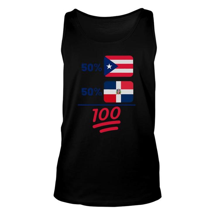 Puerto Rican Plus Dominican Heritage Nationality Flag Unisex Tank Top