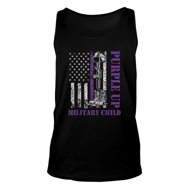 Purple Up Military Kids Month Of Military Child Retro  Unisex Tank Top
