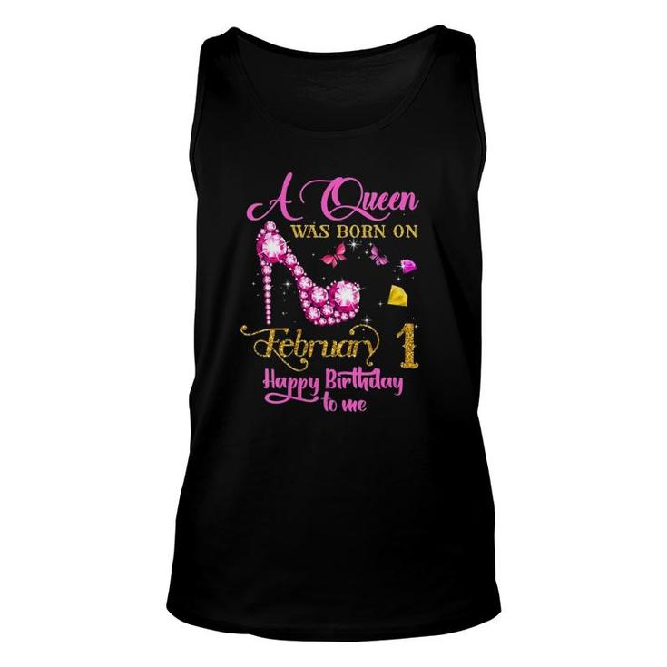 Womens A Queen Was Born On February 1, 1St February Birthday Tank Top